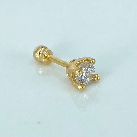 Piercing Circon Blanco / Oro Amarillo 18k (Joya) / 0,62gr / 4.2mm / (Oreja) *