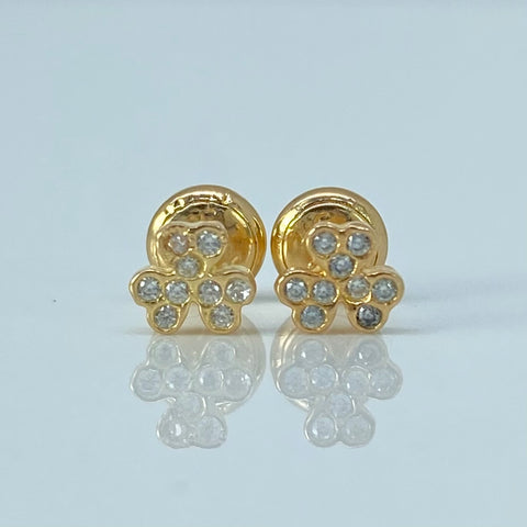 Topos Flor Circones Blancos Oro amarillo 0,9 Gr / 5 mm †