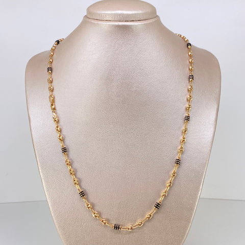 Cadena GC Diamantada Cauchos Negros Oro amarillo 12,83 Gr / 4 mm / 59 Cm *