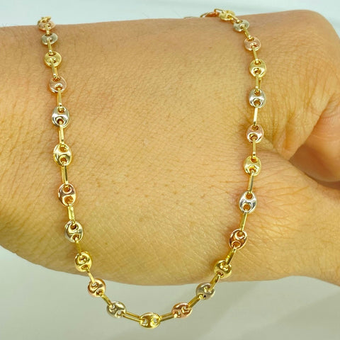 Tobillera GC Tres oros 18k 2,81 Gr / 3,3 mm / 26 Cm *