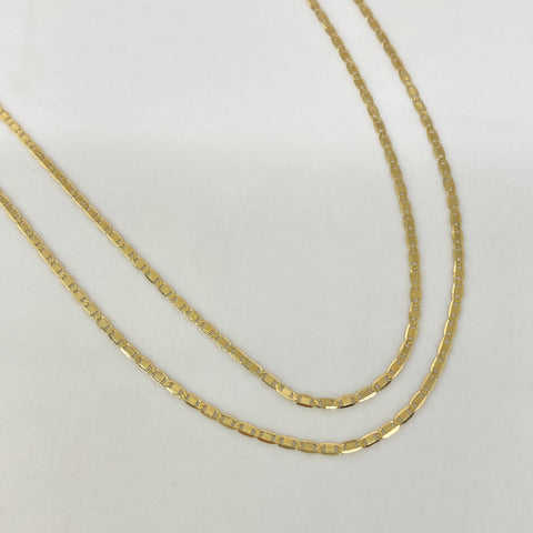 Cadena ● Escalera Plana Oro amarillo 18k 2,1 Gr / 1,5 mm / 45 Cm †