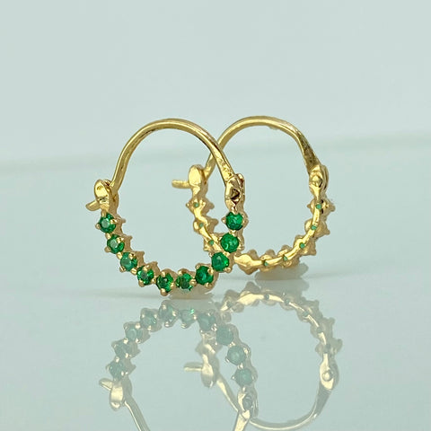 Candongas Esmeraldas 30pts Oro amarillo 18k 1,61 Gr *