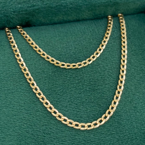 Cadena Cubana Oro amarillo 18k 3,2 Gr / 2,4 mm / 45 Cm †