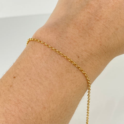 Pulso ● Aro Seguido Oro amarillo 18k +1 / 0,65 Gr / 1,8 mm / 18 Cm †