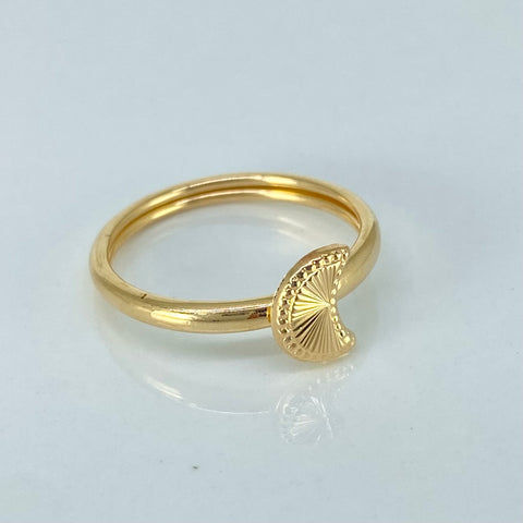 Anillo Luna Diamantada Oro amarillo 18k / Talla 6 3/4 / 1,15 Gr *