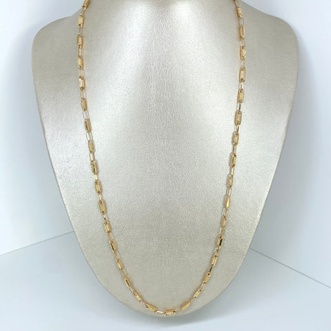 Cadena Rustica VS Cilindros Oro amarillo 18k 9,24 Gr / 3,6 mm / 61,5 Cm *