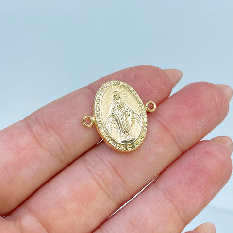 Herraje Virgen Milagrosa Oro amarillo 18k 1,45 Gr / 2,1 Cm  *