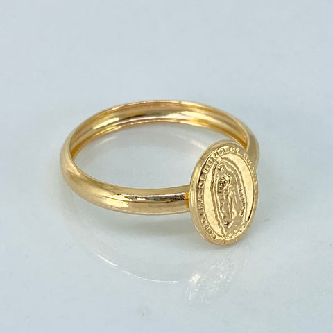 Anillo Virgen Guadalupe Oro amarillo 18k / Talla 5 3/4 / 1 Gr *