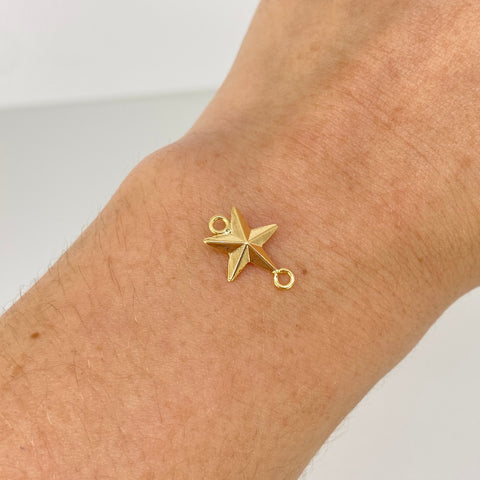 Herraje Estrella Oro amarillo 18k 0,4 Gr / 1,5 Cm  *