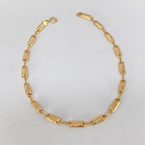 Pulso Rustico Eslabones Diamantados Oro amarillo 2,25 Gr / 3 mm / 19,5 Cm *