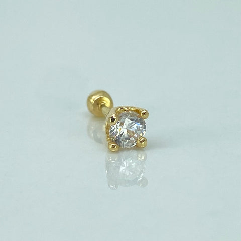 Piercing Circon Blanco / Oro Amarillo 18k (Joya) / 0,66gr / 1.4cm / (Oreja) *