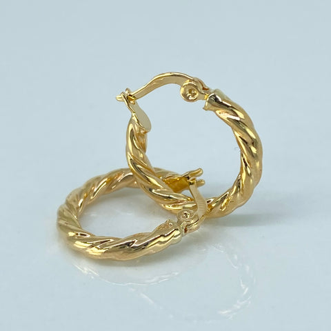 Candongas Entorchadas Oro amarillo 1,15 Gr / 1,6 Cm †