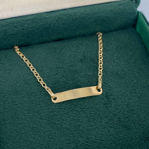 Pulso bebé Placa Rectangular Aro Seguido Oro amarillo 18k 1,20 Gr / 2 mm / 15,5 Cm *