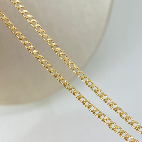 Cadena ● Cubana Oro amarillo 18k 1,88 Gr / 2 mm / 50 Cm