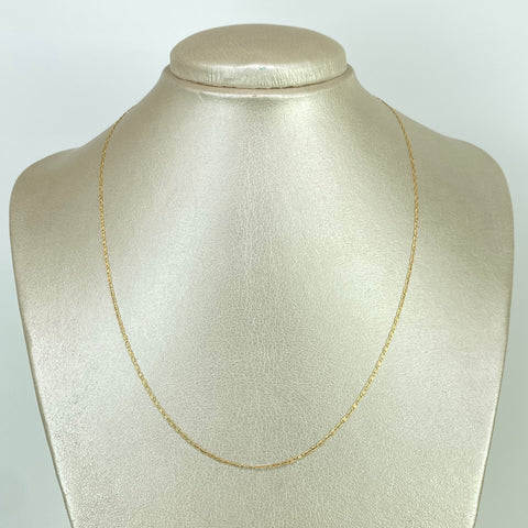 Cadena Escalera Plana Diamantada Tres oros 18k 1,79 Gr / 1,3 mm / 45 Cm *