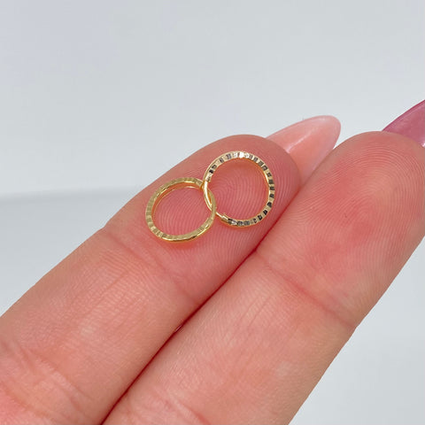 Candongas Imperdibles Diamantadas Oro amarillo 0,4 Gr / 0,9 Cm *