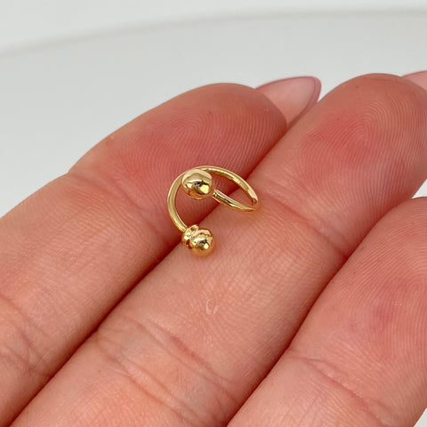 Piercing Aro Bolas 3mm / Oro Amarillo 18k (Joya) / 0,5gr / 1.1cm / (Oreja) †