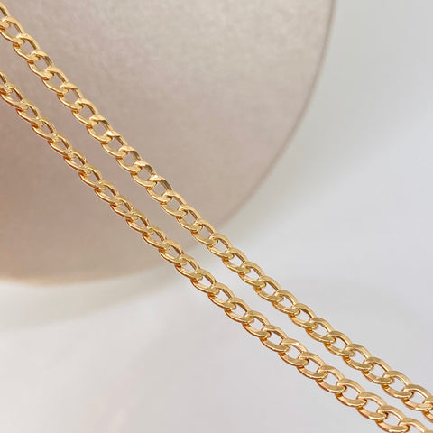 Cadena ● Cubana Oro amarillo 18k 4,2 Gr / 3 mm / 50 Cm †