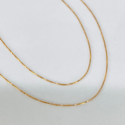 Cadena ● Veneciana Oro amarillo 18k +1 / 1,15 Gr / 0,5 mm / 50 Cm †