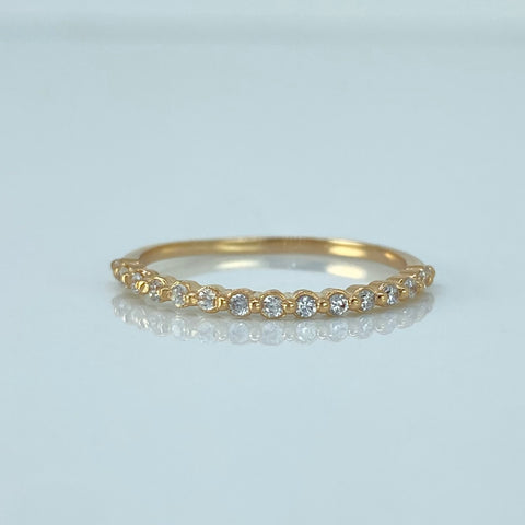 Anillo Churumbela Circones Blancos Oro amarillo / Talla 6 1/4 / 1,1 Gr †