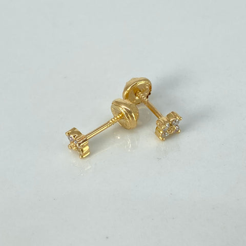 Topos Trebol Diamantes 10PTS Oro amarillo 1,1 Gr / 4 mm †