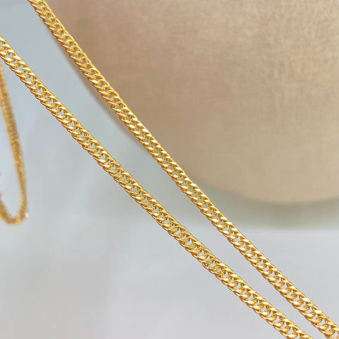 Cadena Cubana Doble Oro amarillo 18k 4,53 Gr / 2,5 mm / 60 Cm †