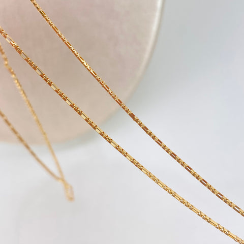 Cadena ● Veneciana / Tres Por Uno 3X1 Oro amarillo 18k +3 / 2,72 Gr / 0,2 mm / 50 Cm *