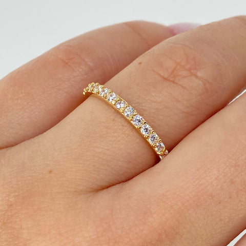 Anillo Churumbela Circones Blancos Oro amarillo 18k / Talla 7 1/2 / 1,65 Gr †