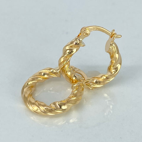 Candongas Melcochas Lineales Oro amarillo 1,6 Gr / 1,8 Cm *