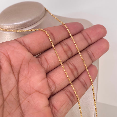Cadena ● Palito / Bolita Oro amarillo 18k +3 / 8,12 Gr / 1,4 mm / 60 Cm
