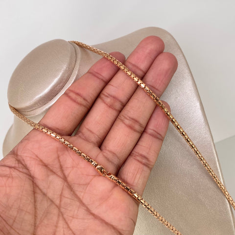 Cadena ● Cola Raton Oro rosa 18k +3 / 15,2 Gr / 3,3 mm / 60 Cm *