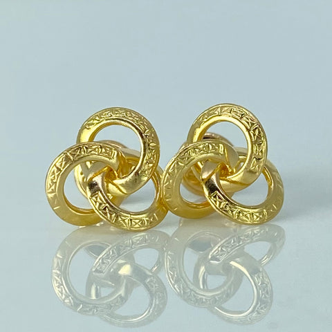 Topos Flor Aros Diamantados Oro amarillo 0,86 Gr / 9,5 mm †