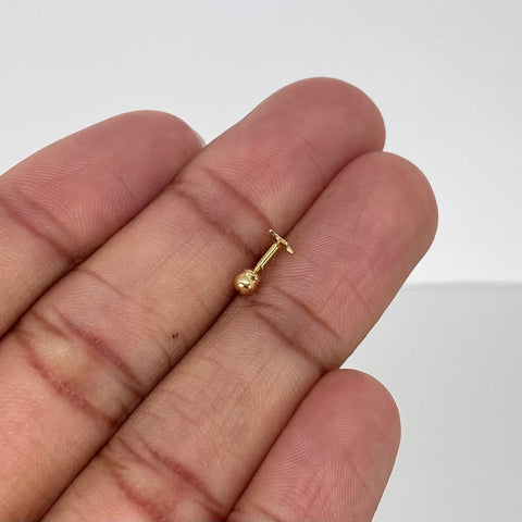 Piercing Estrella Diamantada / Oro Amarillo 18k (Joya) / 4mm / 0,3gr / 1.2cm / (Oreja) †