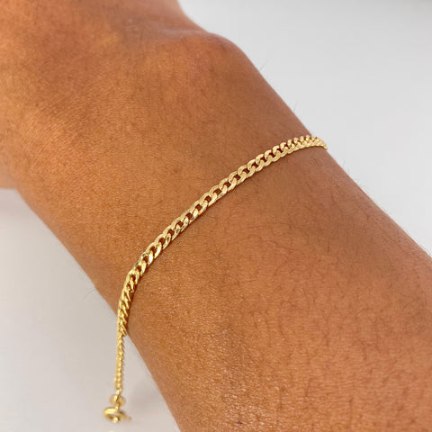 Cadena ● Cubano Oro amarillo 18k +1 / 1,95 Gr / 2,7 mm / 19,2 Cm