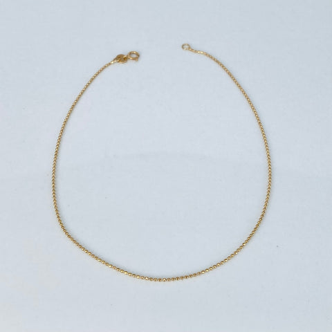 Tobillera ● Mini Militar Oro amarillo 18k +3 / 1,05 Gr / 0,6 mm / 25,5 Cm