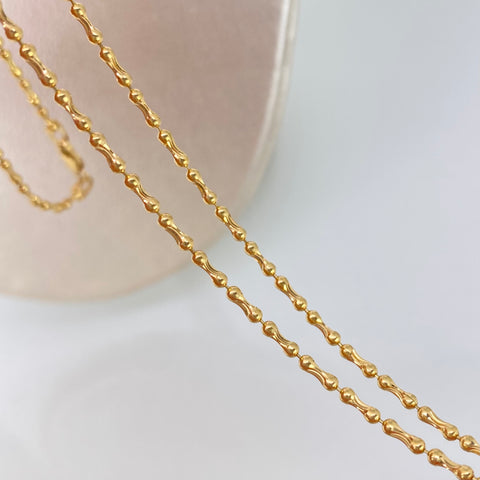 Cadena ● Palito / Bolita Oro amarillo 18k +3 / 8 Gr / 1,4 mm / 60 Cm *