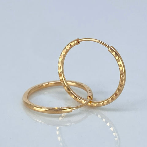 Candongas Imperdibles Diamantadas Oro amarillo 0,72 Gr / 1,4 Cm †
