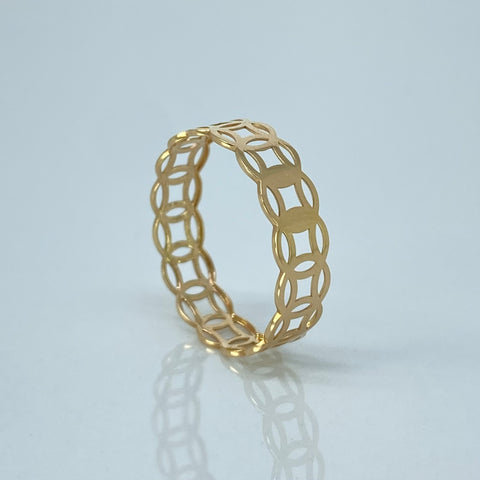 Anillo ● Nudo Suerte Oro amarillo 18k / Talla 8 3/4 / +3 / 1,03 Gr / 5,5 mm *