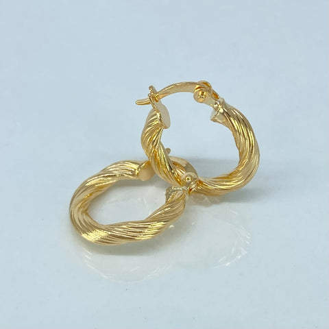 Candongas Entorchadas Lineales Oro amarillo 1,35 Gr / 1,6 Cm