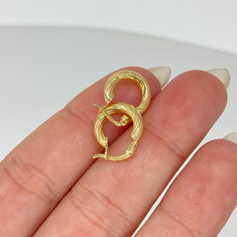 Candongas Entorchados Oro amarillo 18k 1,23 Gr / 1,5 Cm  *