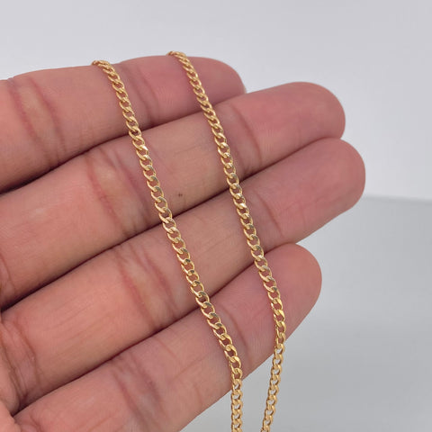 Tobillera ● Cubana Oro amarillo 18k +1 / 1,42 Gr / 2,5 mm / 26,3 Cm †