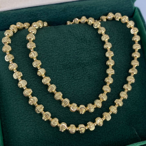 Cadena Militar Diamantado Luna NAC ESP Oro amarillo 18k +1 / 28,8 Gr / 4 mm / 60 Cm *