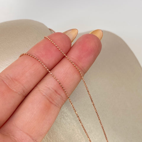 Cadena ● Mini Militar Diamantada Oro rosa 18k +3 / 1,82 Gr / 1 mm / 45 Cm