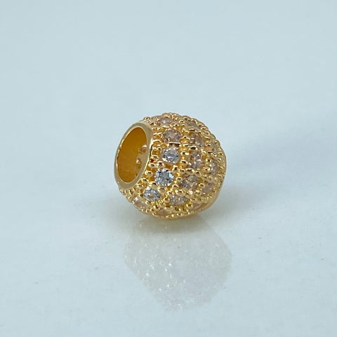 Herraje Bolas De Fuego Circones Blancos Oro amarillo 1,2 Gr / 0,8 Cm †