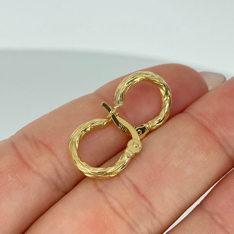 Candongas Entorchadas Cruzadas Oro amarillo 18k 1,0 Gr / 1,4 Cm