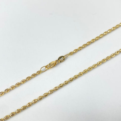 Cadena Italy Militar Luna Oro amarillo 18k +1 / 6,0 Gr / 1,5 mm / 45,5 Cm *