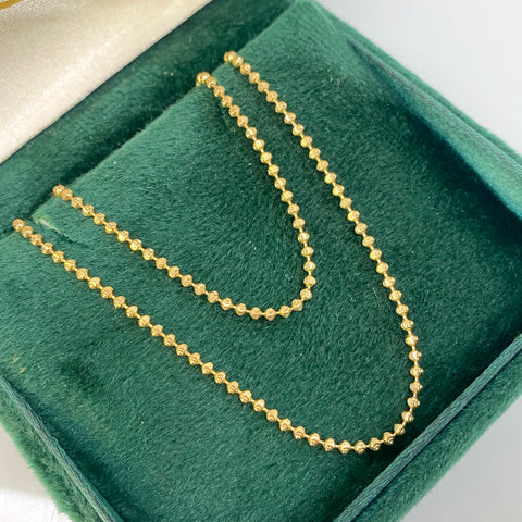 Cadena Italy Militar Diamantada Oro amarillo 18k +1 / 6,0 Gr / 1,5 mm / 50 Cm *