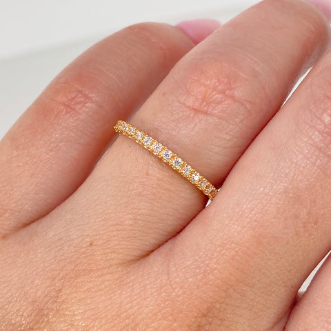 Anillo Churumbela Circones Blancos Oro amarillo / Talla 6 3/4 / 1,8 Gr †