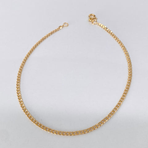 Tobillera ● Cubana Oro amarillo 18k +1 / 1,9 Gr / 2,5 mm / 25,3 Cm *