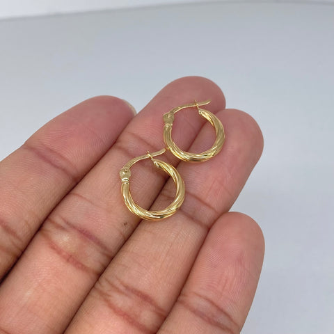 Candongas Entorchadas Oro amarillo 1,12 Gr / 1,7 Cm †